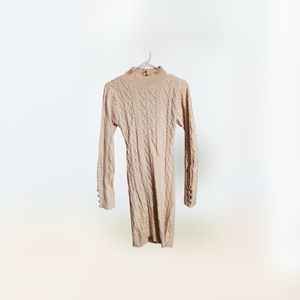 Fashion Nova Sweater Mini Dress, Size M In Cream